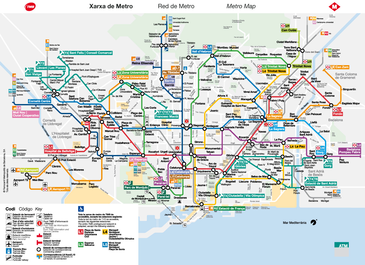 Barcelona mapa metra