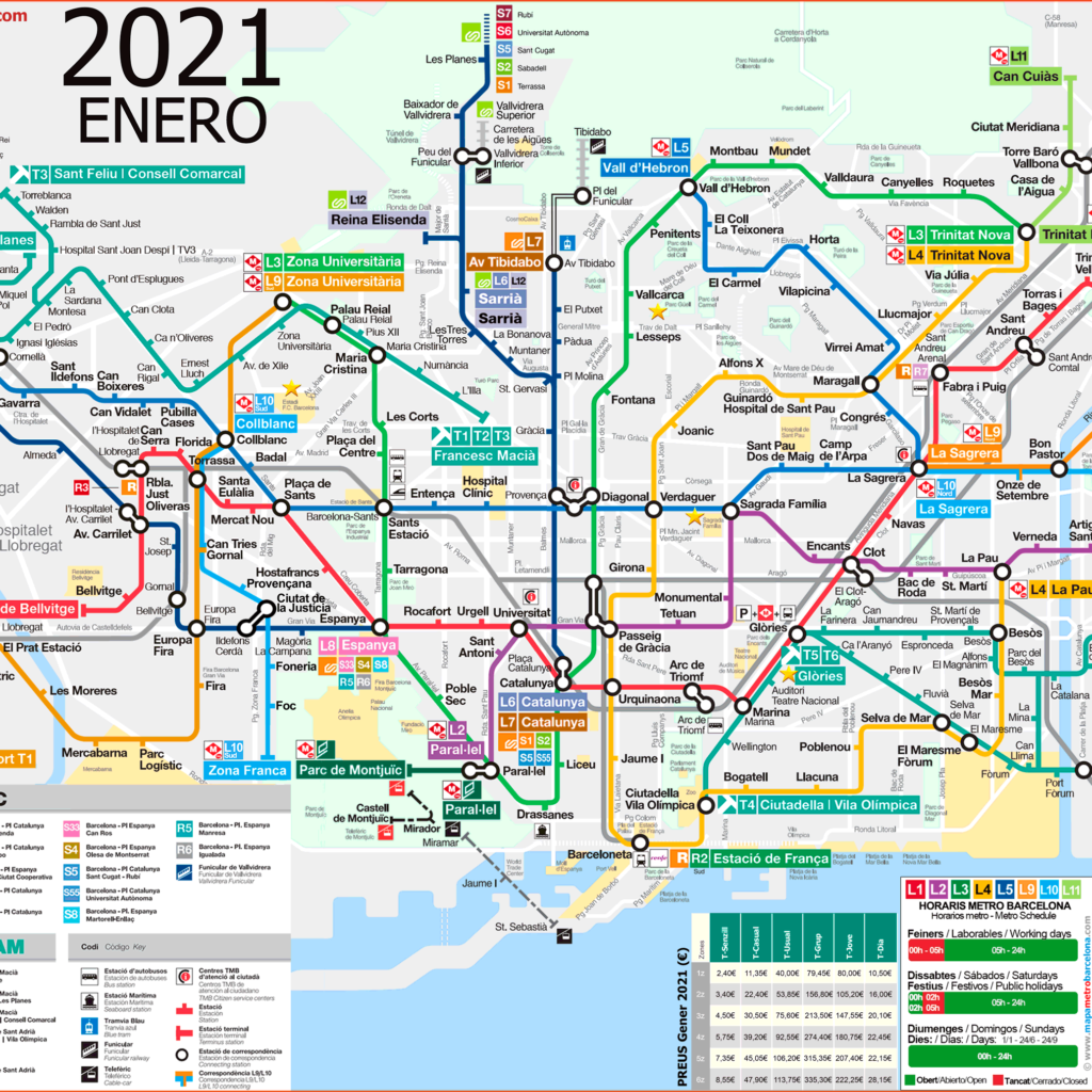 mapa metra w Barcelonie